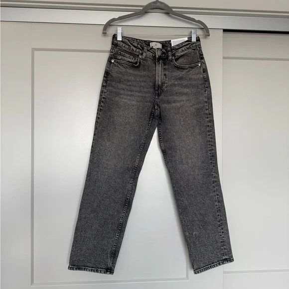 H&M Slim Regular Waist Gray Women's Jeans Ankle Length - Picture 5 of 6